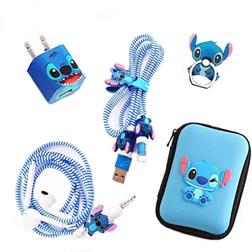 DIY Protector Stitch Set,Data Cable USB Charger Data Line Earphone Wire Saver Protector Compatible for iPhone 7 8 Plus X iPad iPod iWatch Series Blue Stitch DIY Protector Stitch Set,Data Cable USB Charger Data Line Earphone Wire Saver Protector Compatible for iPhone 7 8 Plus X iPad iPod iWatch Series Blue Stitch